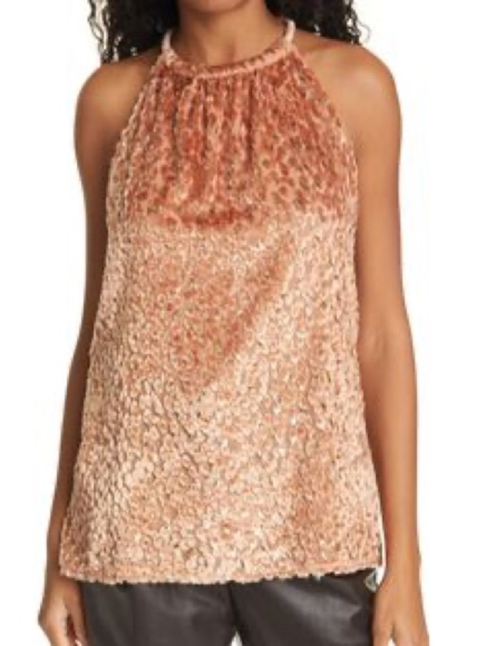 A.L.C. Kinsa Metallic Halter Top